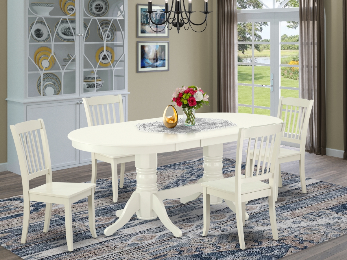 5 Piece Vancouver Kitchen Furniture Set - Linen White, Black & Cherry