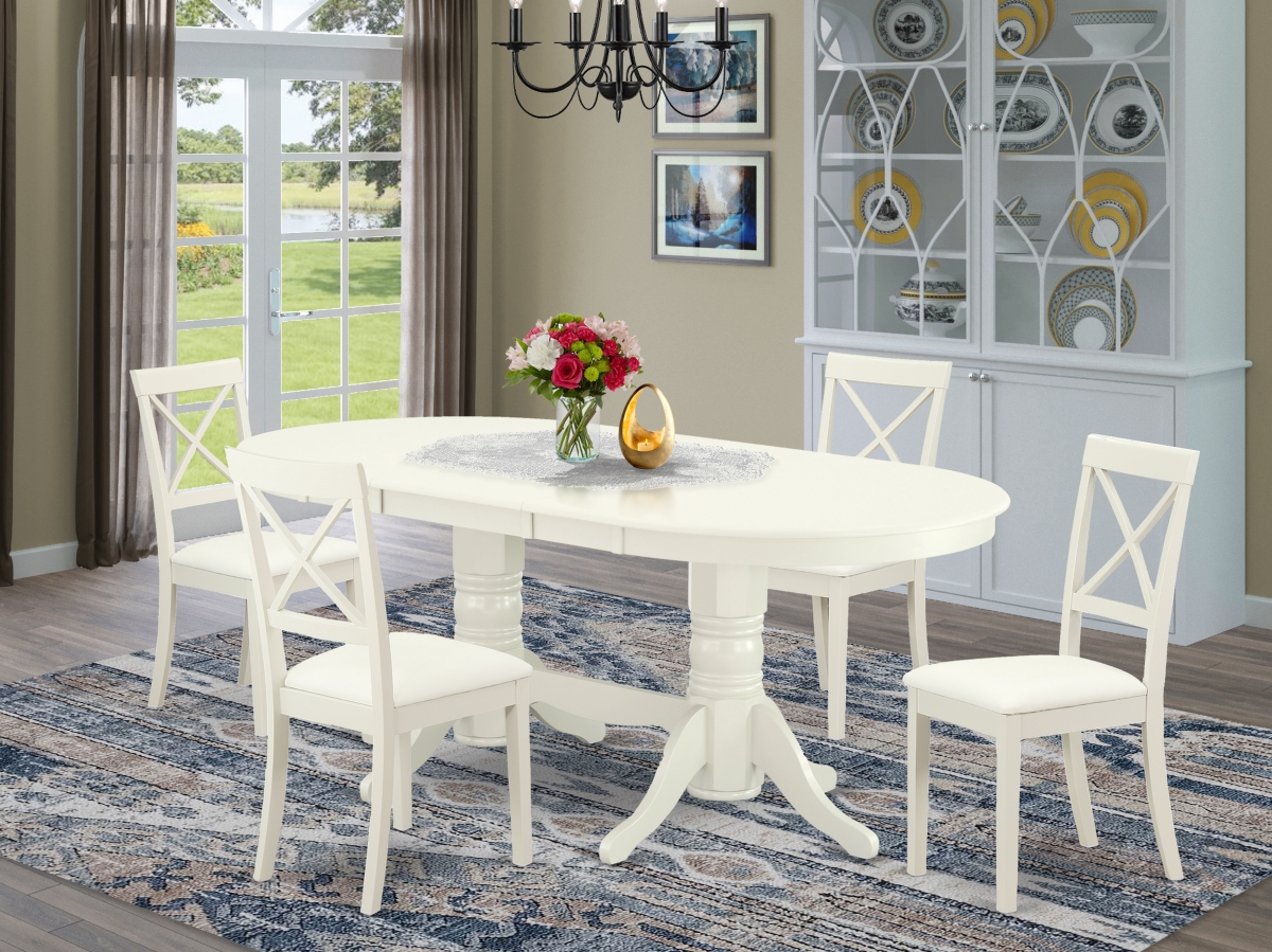 5 Piece Vancouver Kitchen Furniture Set - Linen White & Gray