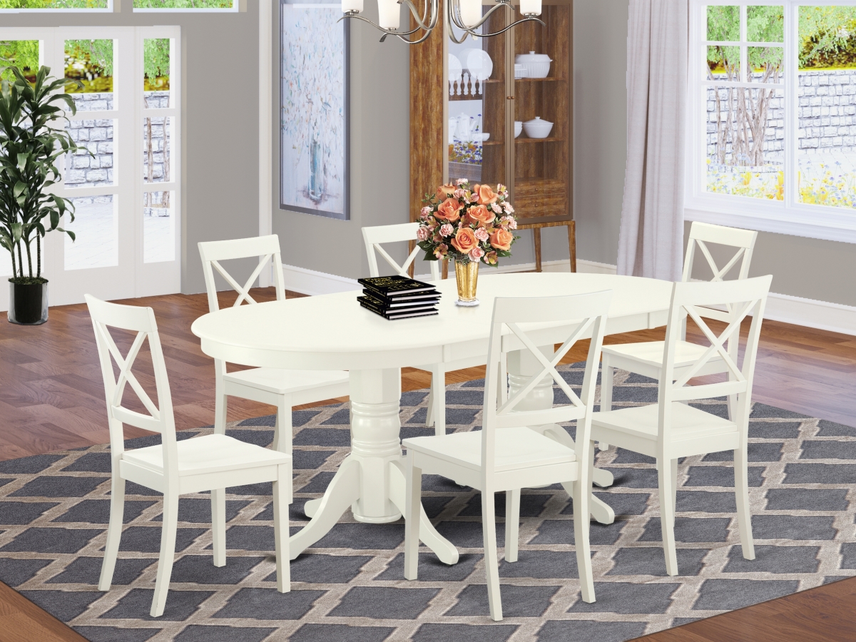 7 Piece Vancouver Dining-room Set - Linen White
