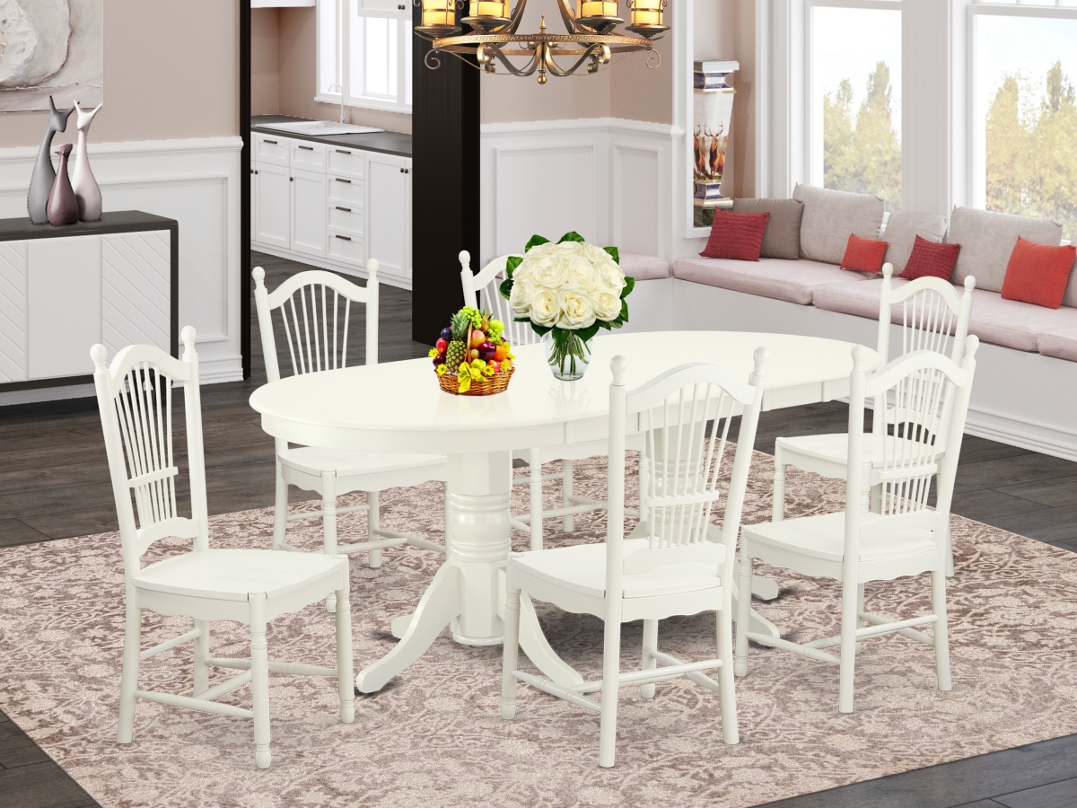 7 Piece Vancouver Dining-room Set - Linen White