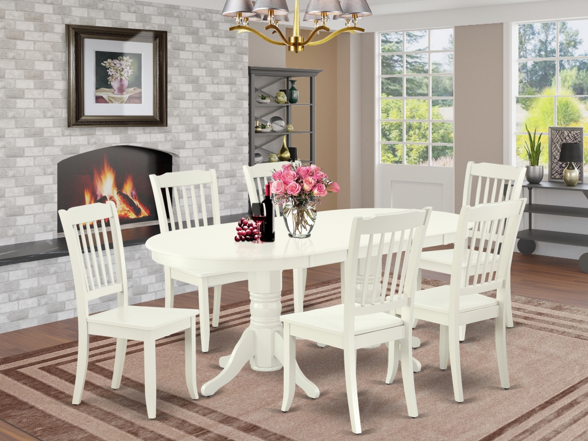 7 Piece Vancouver Dining-room Set - Linen White, Black & Cherry