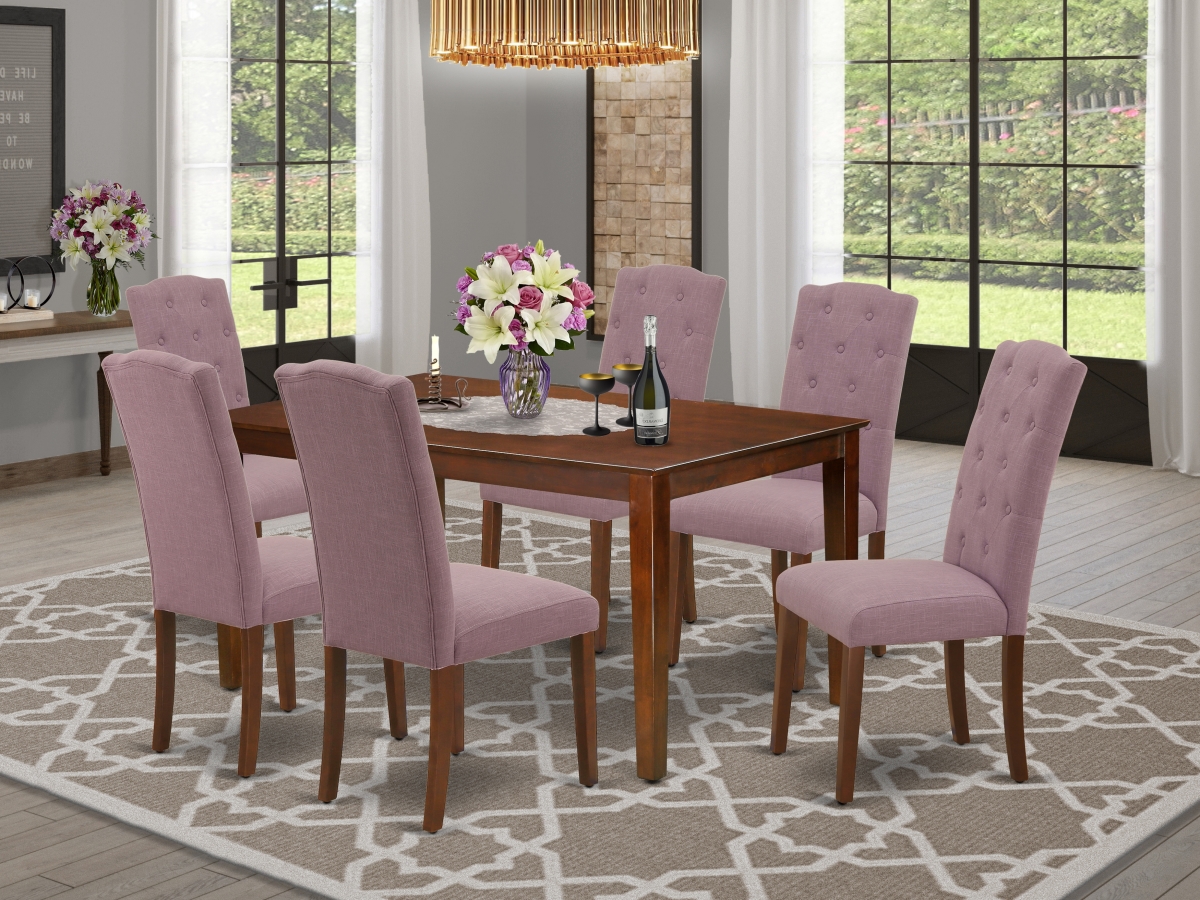 7 Piece Capri Dinette Set - Mahogany & Dahlia