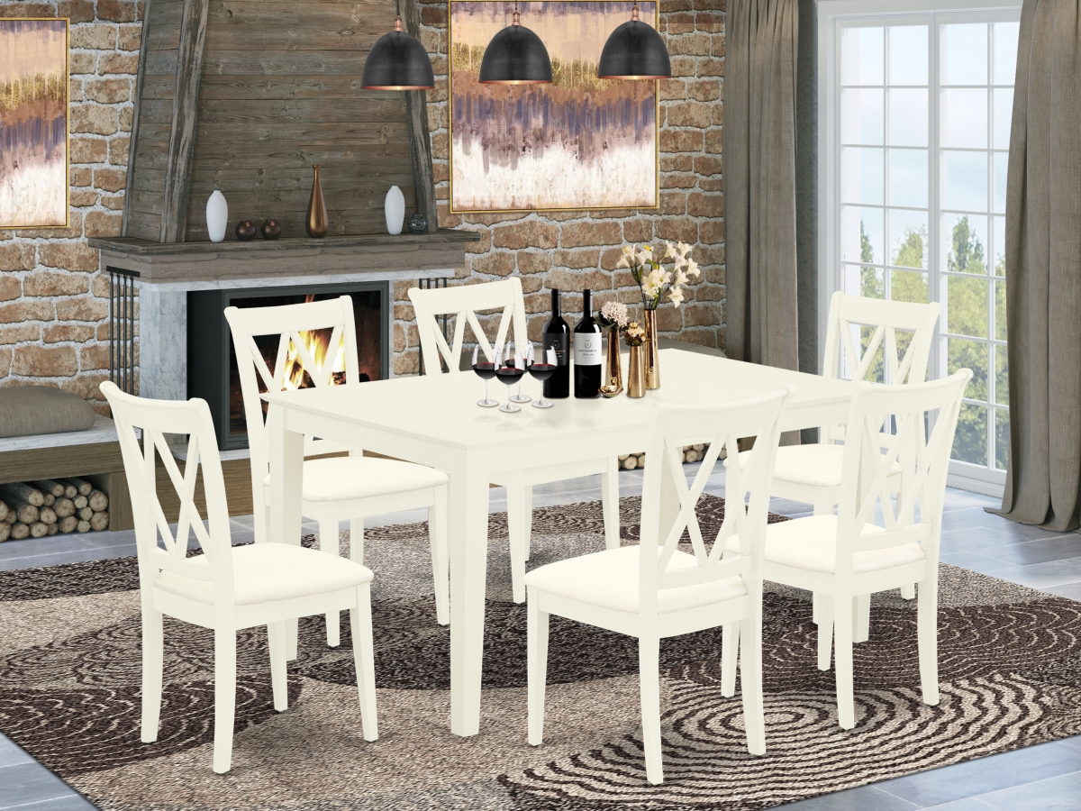 7 Piece Capri Dinette Set - Linen White