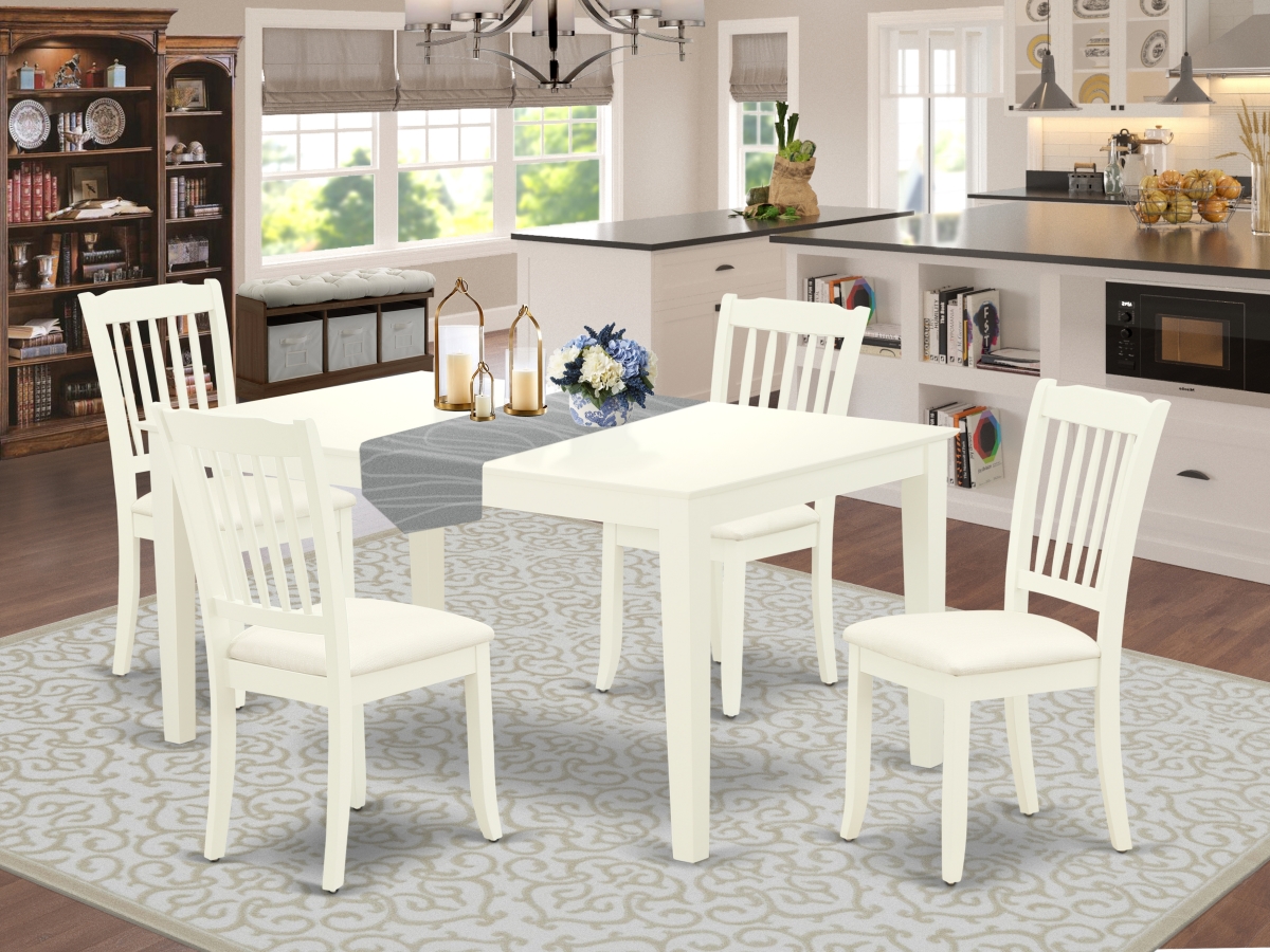 5 Piece Capri Dining Set - Linen White
