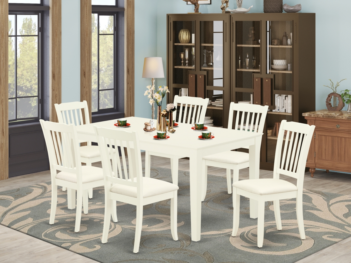 7 Piece Capri Dinette Set - Linen White