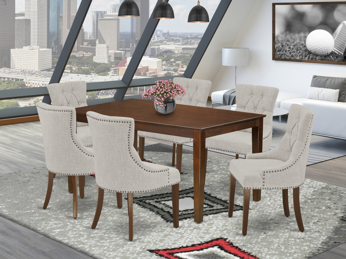 7 Piece Capri Dinette Set - Mahogany & Doeskin