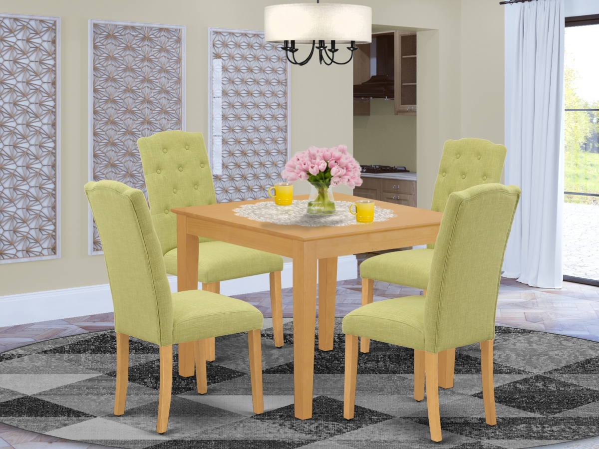5 Piece Oxford Dining Set - Oak & Dark Coffee