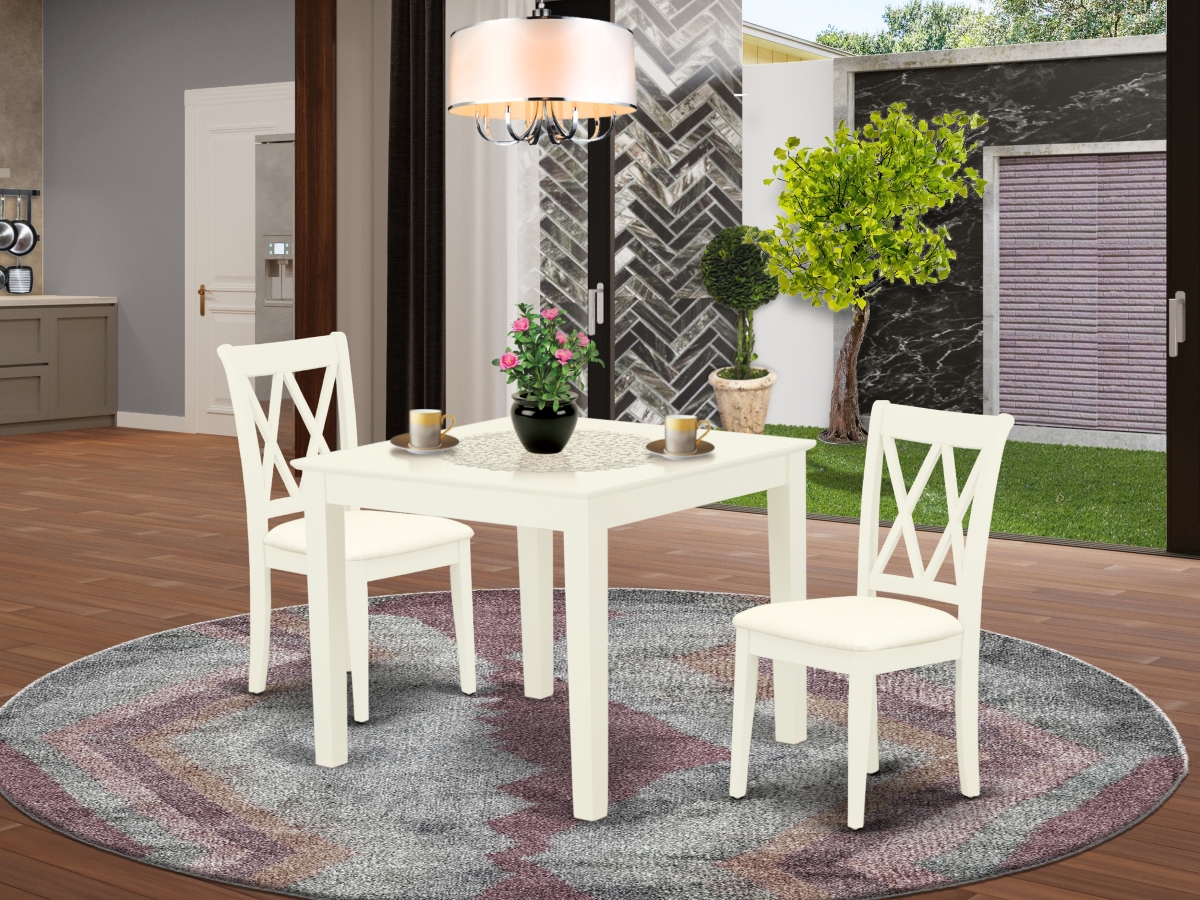 3 Piece Oxford Dinette Set - Linen White