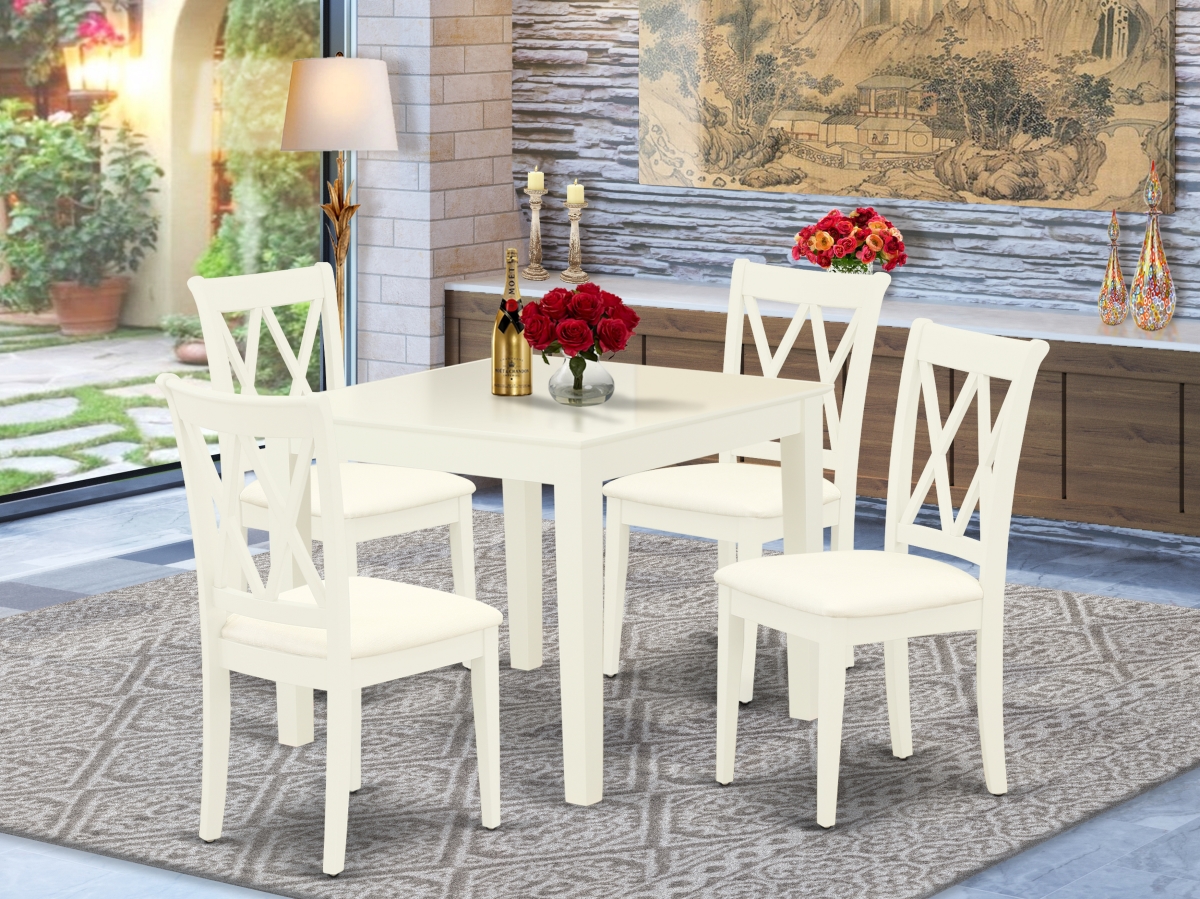 5 Piece Oxford Dining Set - Linen White