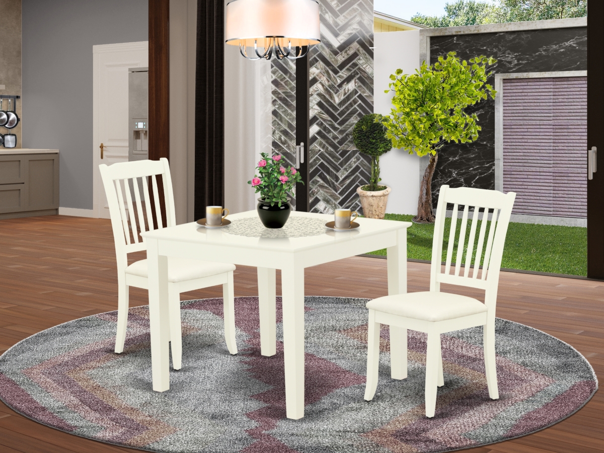 3 Piece Oxford Dinette Set - Linen White