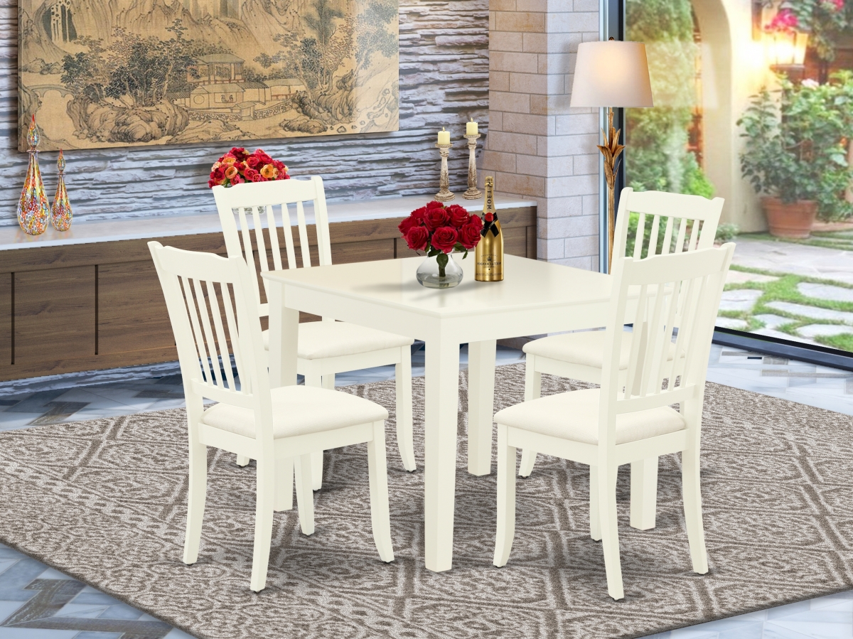 5 Piece Oxford Dining Set - Linen White