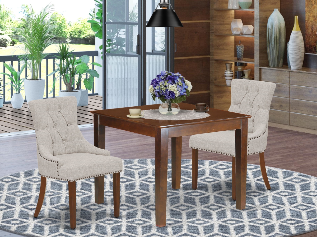 3 Piece Oxford Dinette Set - Mahogany & Doeskin