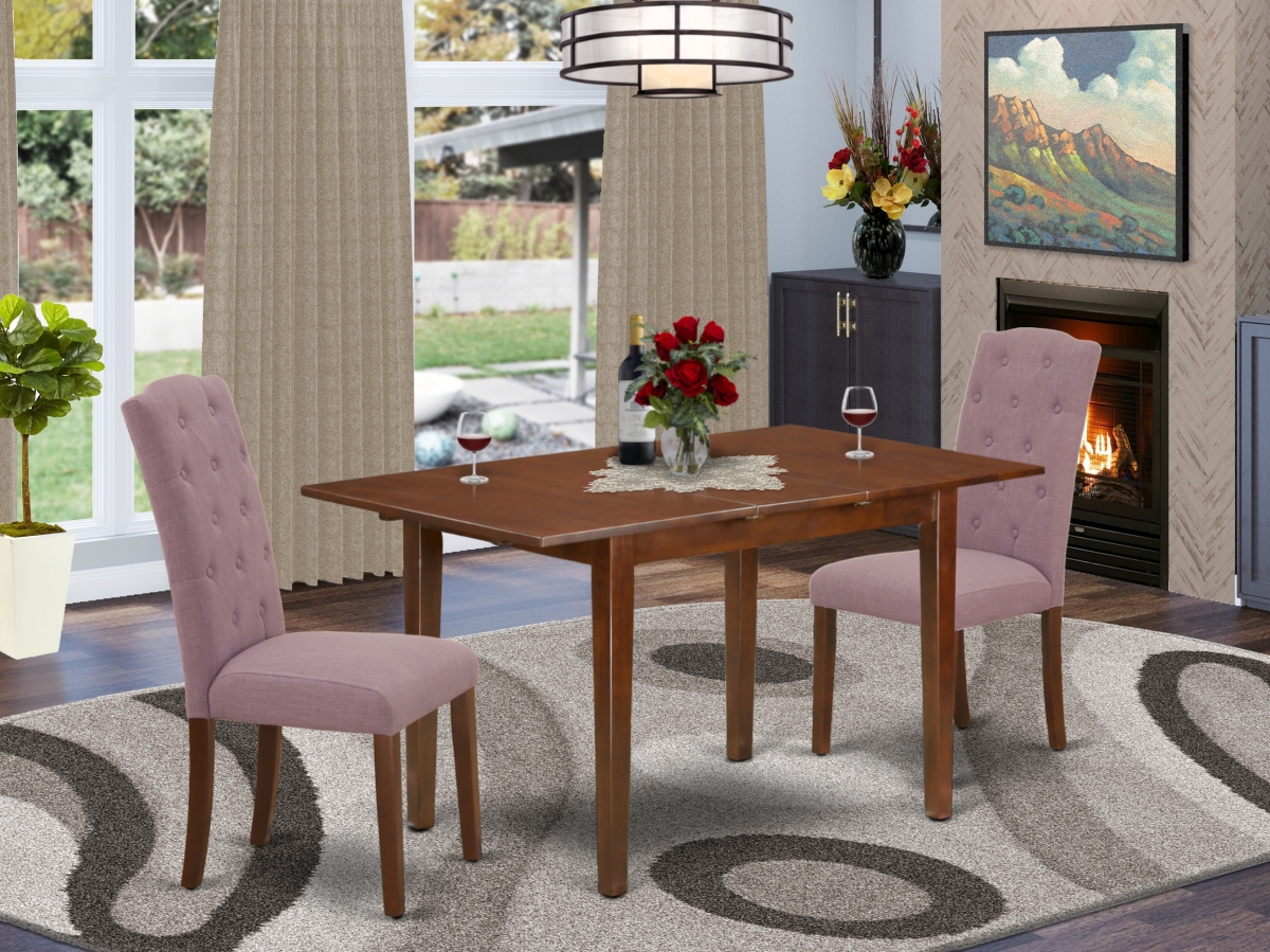 PSCE3-MAH-10 3 Piece Picasso Dinette Set - Mahogany & Dahlia