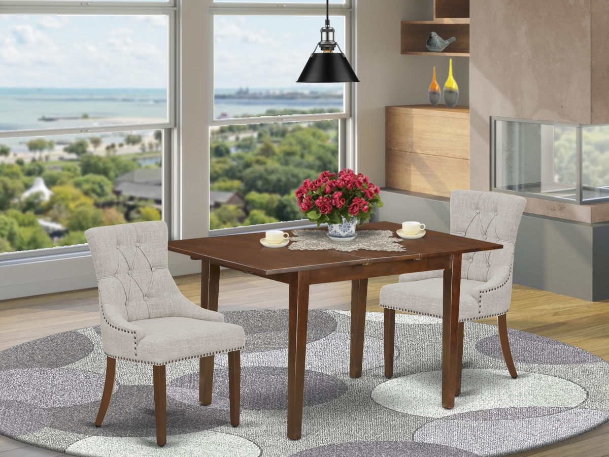 3 Piece Picasso Dinette Set - Mahogany & Doeskin