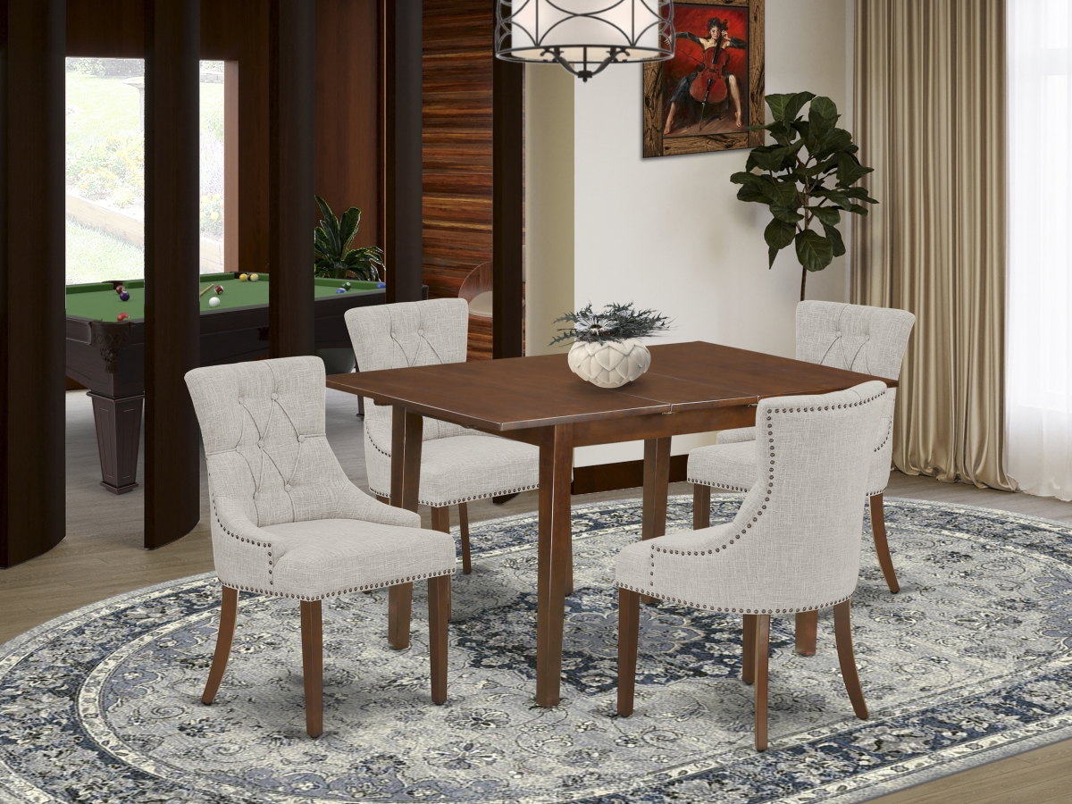 5 Piece Picasso Dining Set - Mahogany & Doeskin
