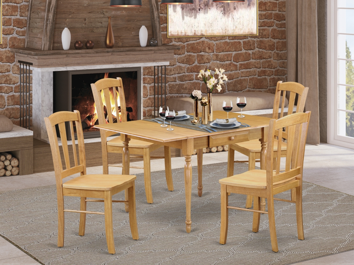5 Piece Monza Dining Room Table Set - Oak