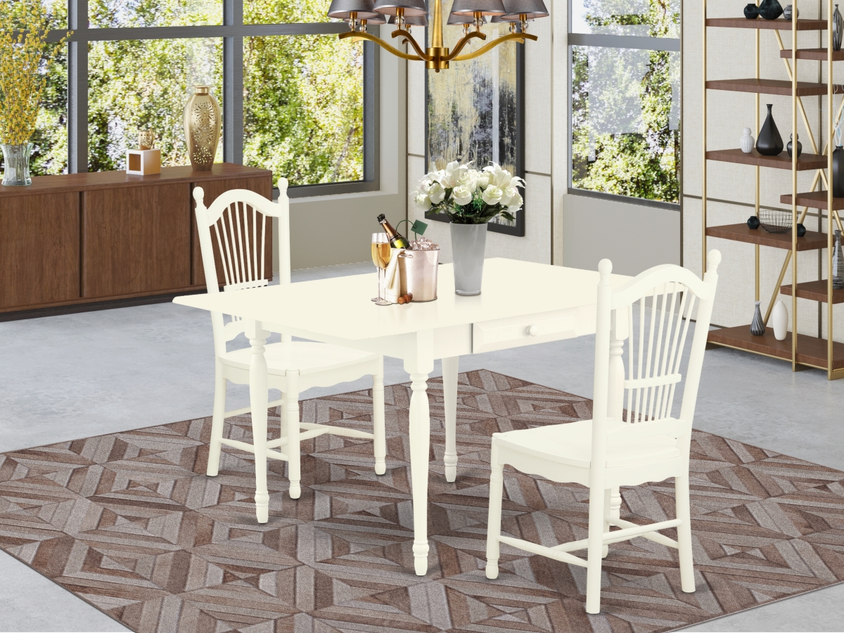 3 Piece Monza Dinette Set - Linen White