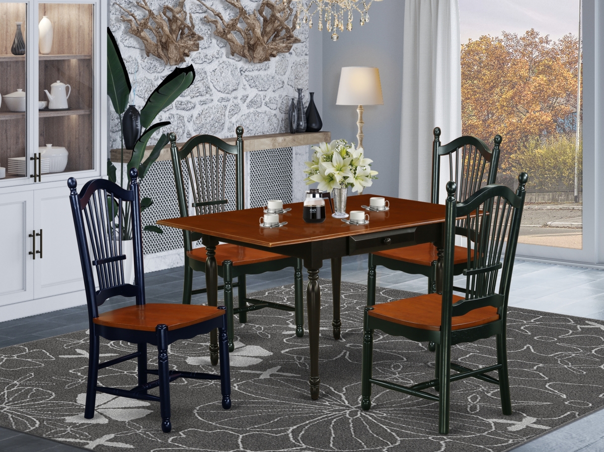 5 Piece Monza Kitchen Furniture Set - Black & Cherry