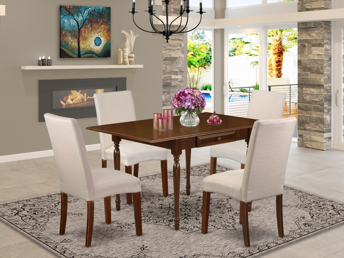 5 Piece Monza Dinette Set - Mahogany & Cream