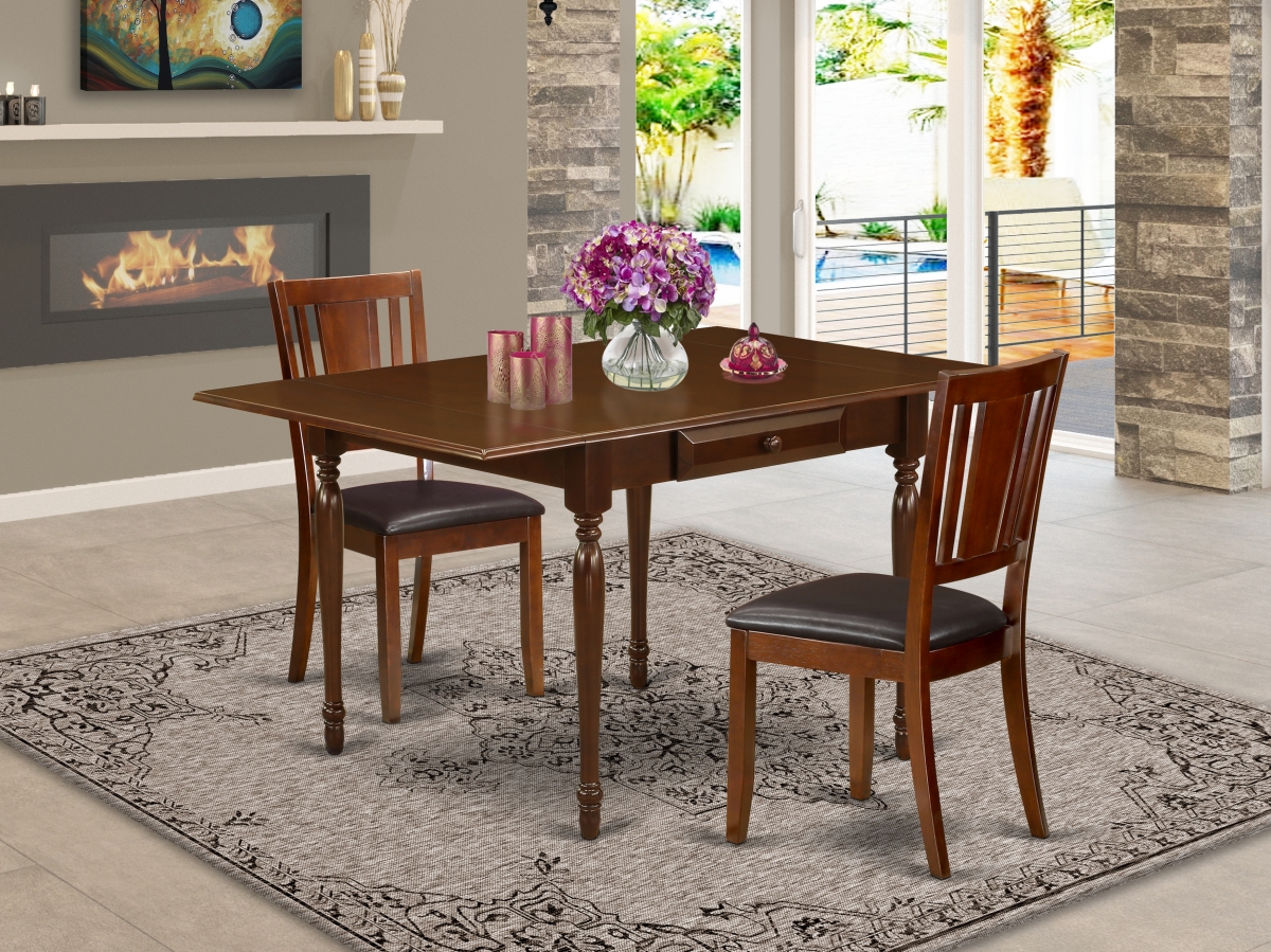 3 Piece Monza Dining Table Set - Mahogany