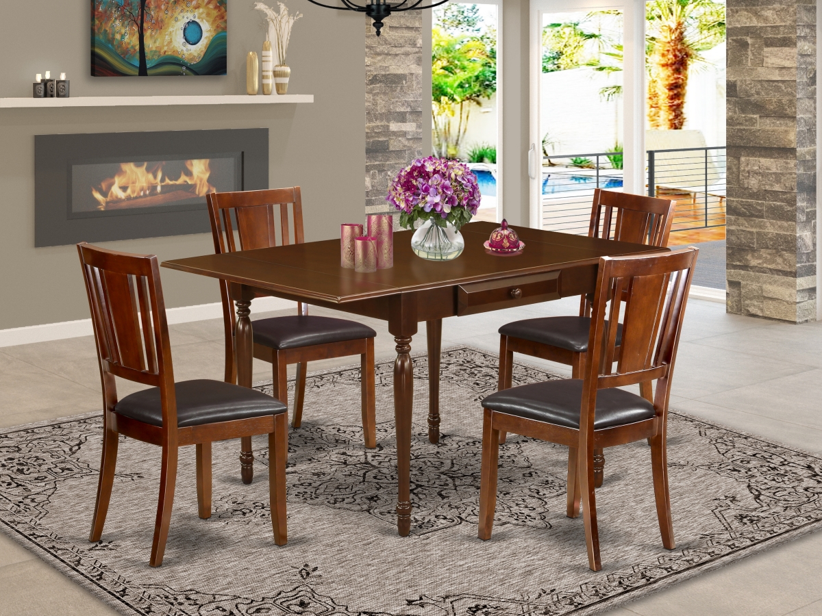 5 Piece Monza Dining Table Set - Mahogany