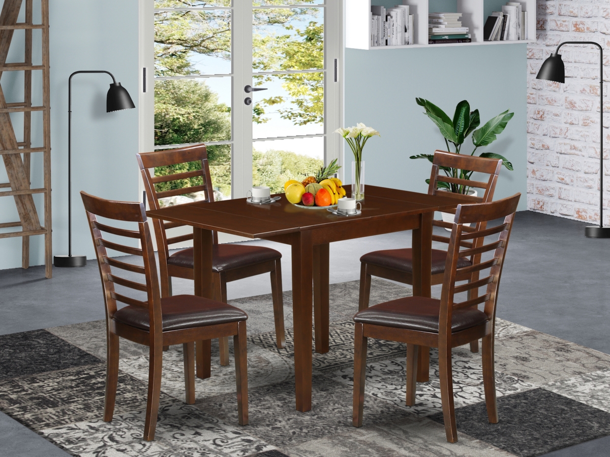 5 Piece Norden Modern Dining Table Set - Mahogany