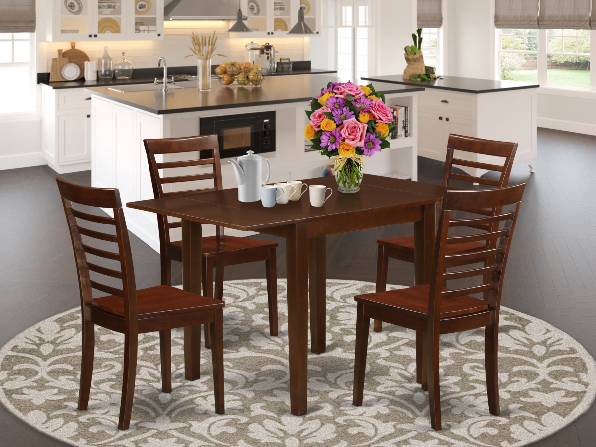 5 Piece Norden Wood Dining Table Set - Mahogany