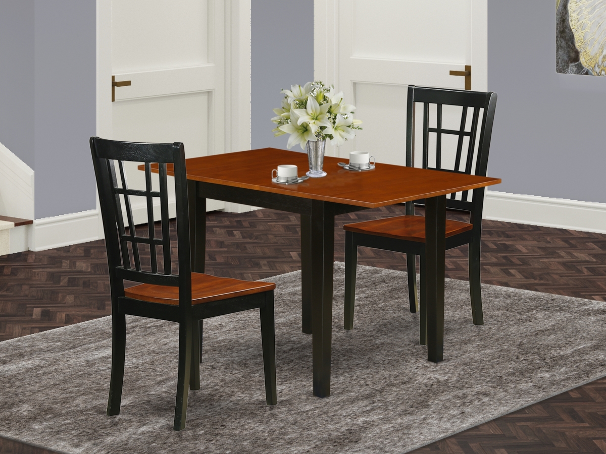 3 Piece Norden Dinette Set - Black & Cherry