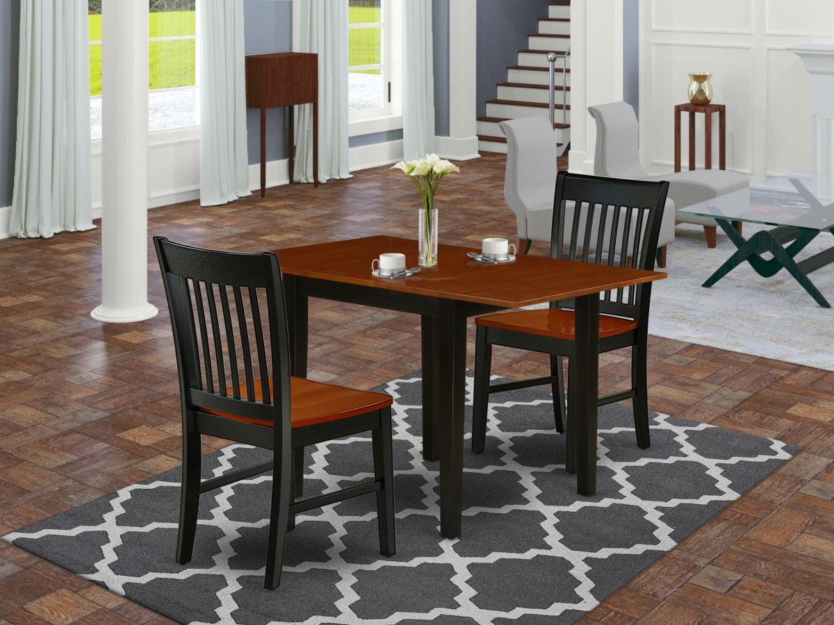 3 Piece Norden Kitchen Table Set - Black & Cherry