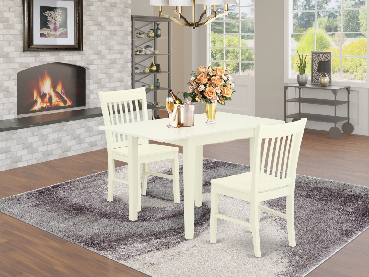 3 Piece Norden Dining Room Table Set - Linen White