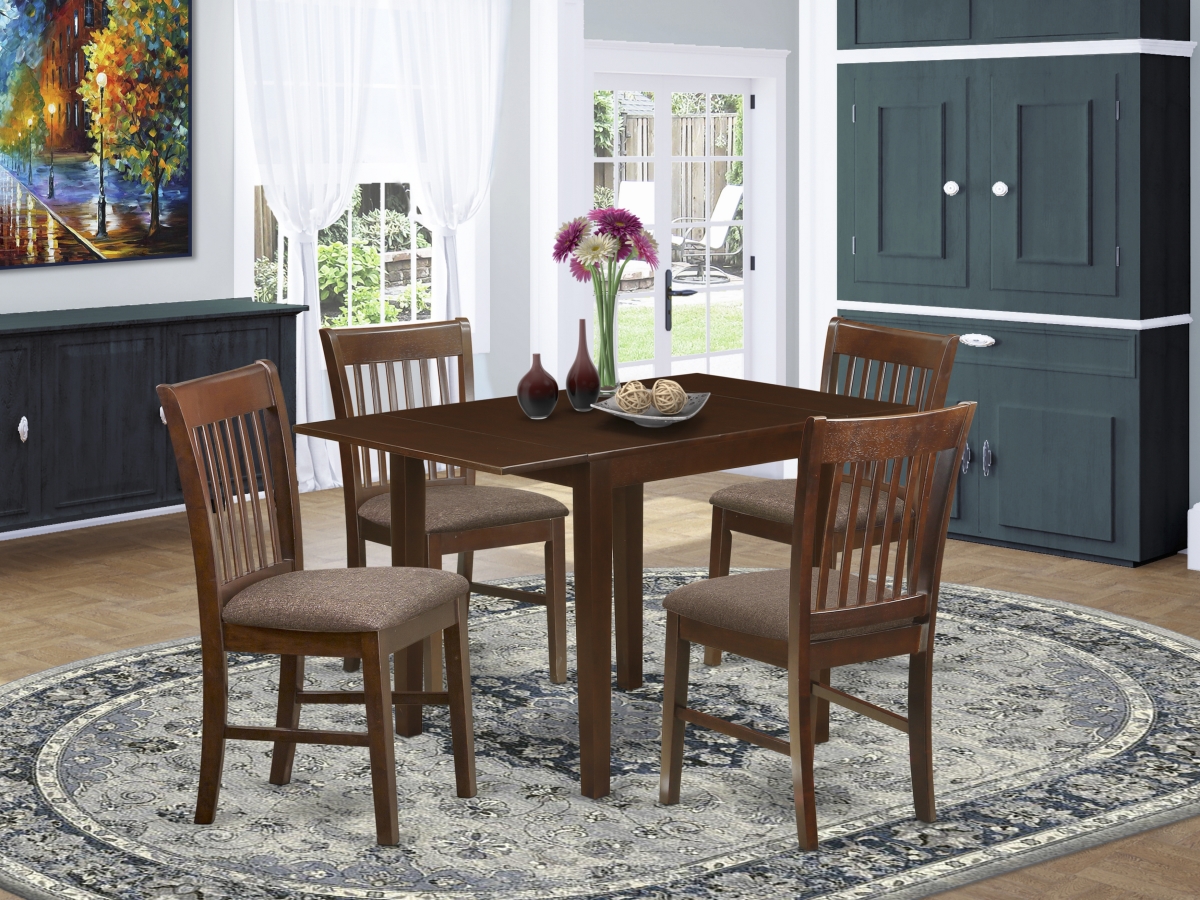 5 Piece Norden Wood Dining Table Set - Mahogany
