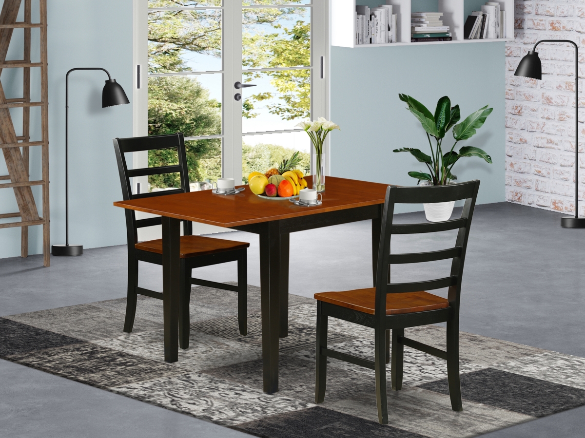 3 Piece Norden Dining Table Set - Black & Cherry