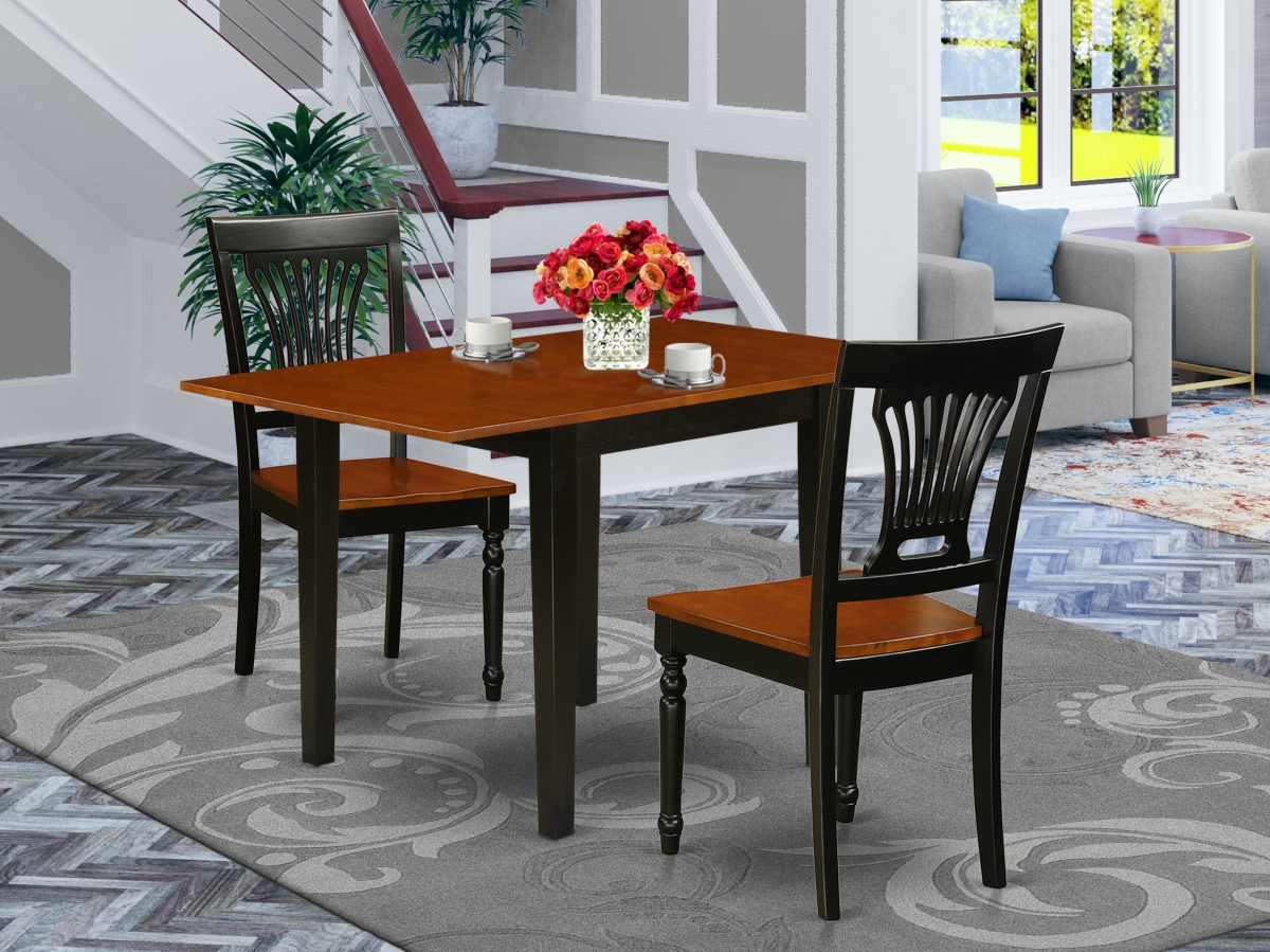 3 Piece Norden Kitchen Table Set - Black & Cherry