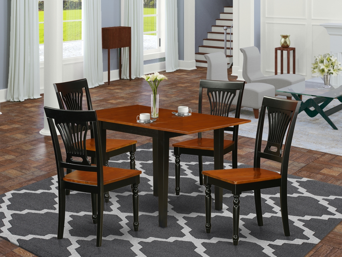 5 Piece Norden Dinette Set - Black & Cherry