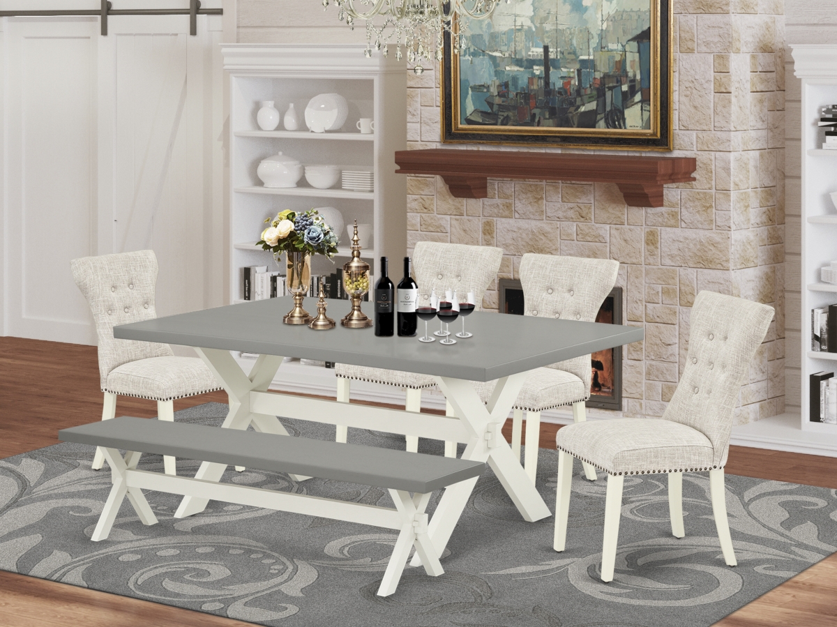 6 Piece X-Style Dinette Set - Linen White
