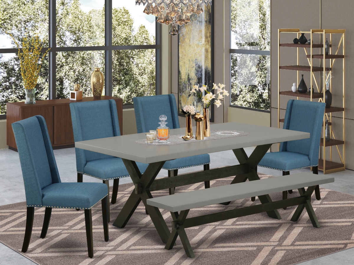 6 Piece X-Style Dinette Set - Mineral Blue