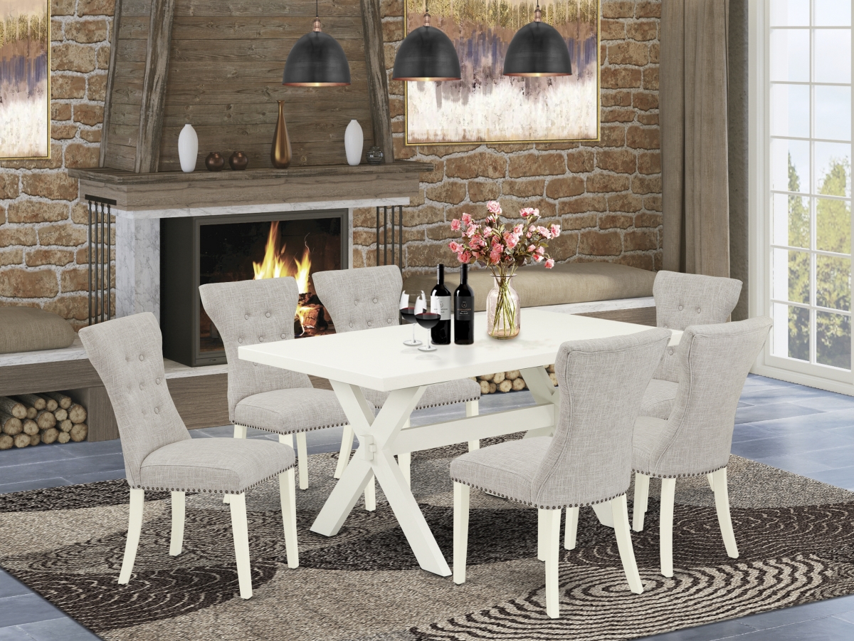 7 Piece X-Style Kitchen Furniture Set - Doeskin