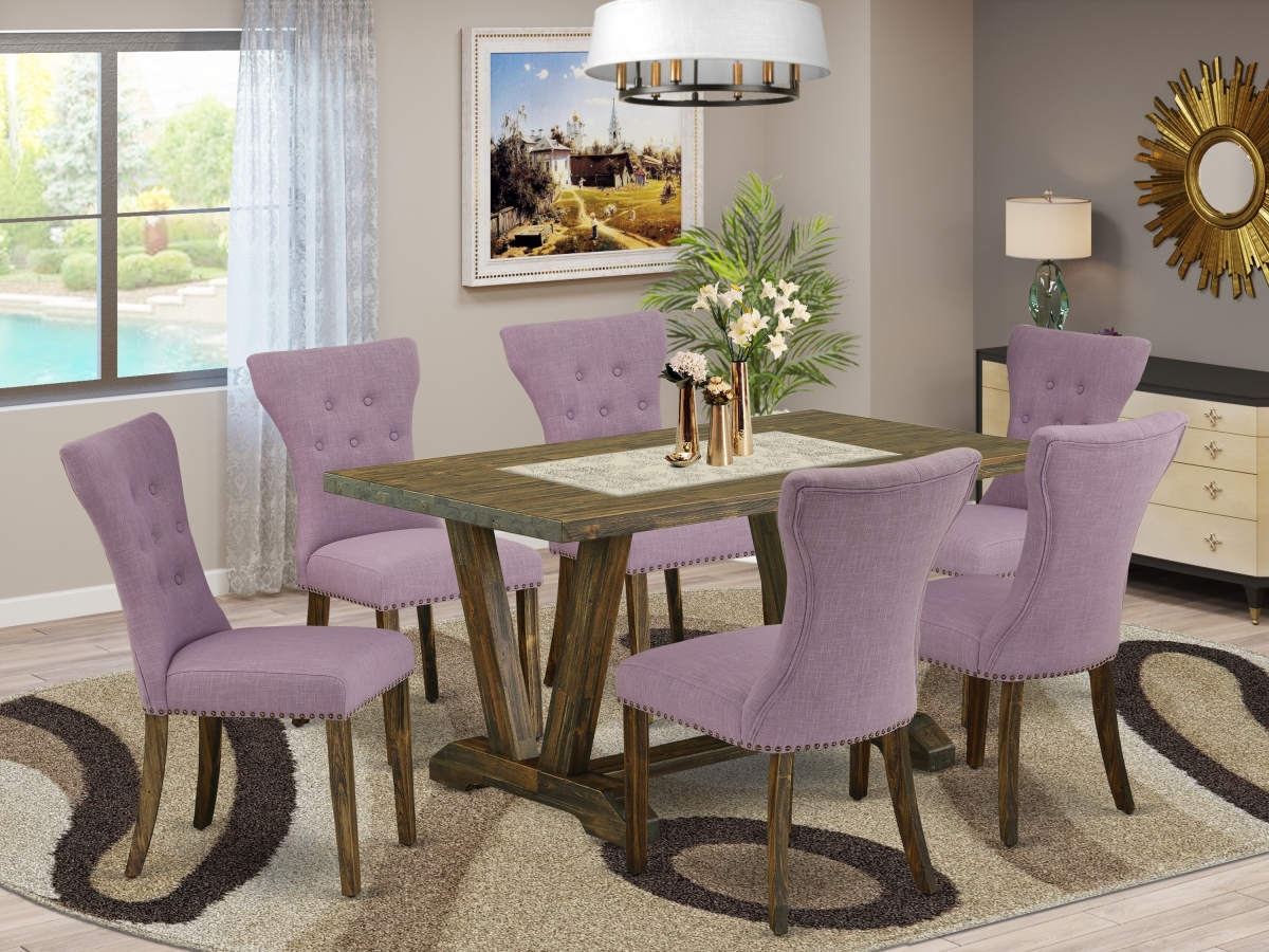 7 Piece V-Style Kitchen Table Set - Dahlia