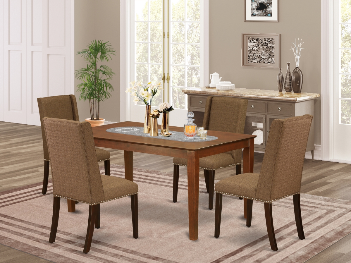5 Piece Capri Kitchen Table Set - Brown, Beige & Mahogany