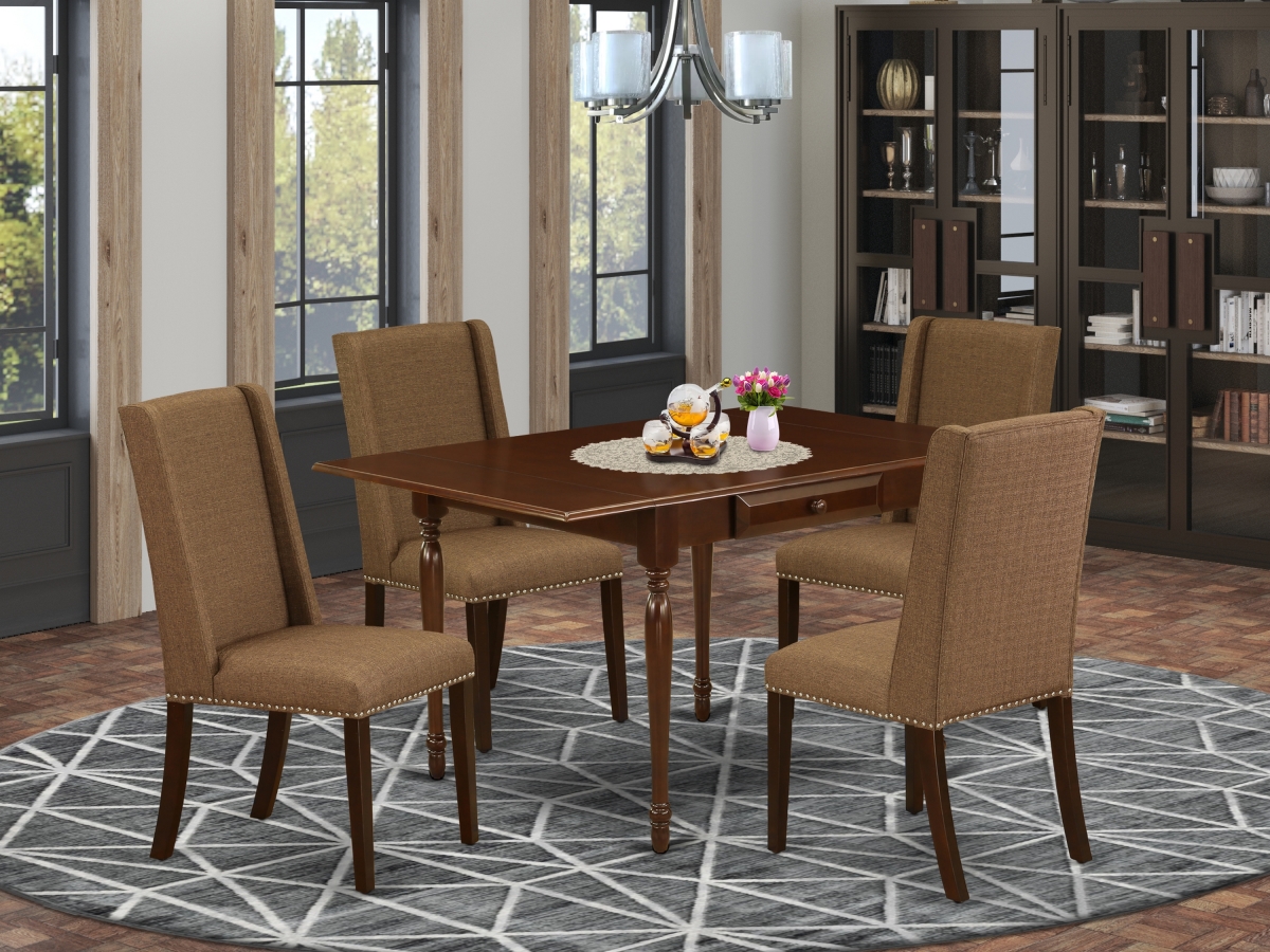 5 Piece Monza Kitchen Furniture Set - Mahogany & Brown Beige