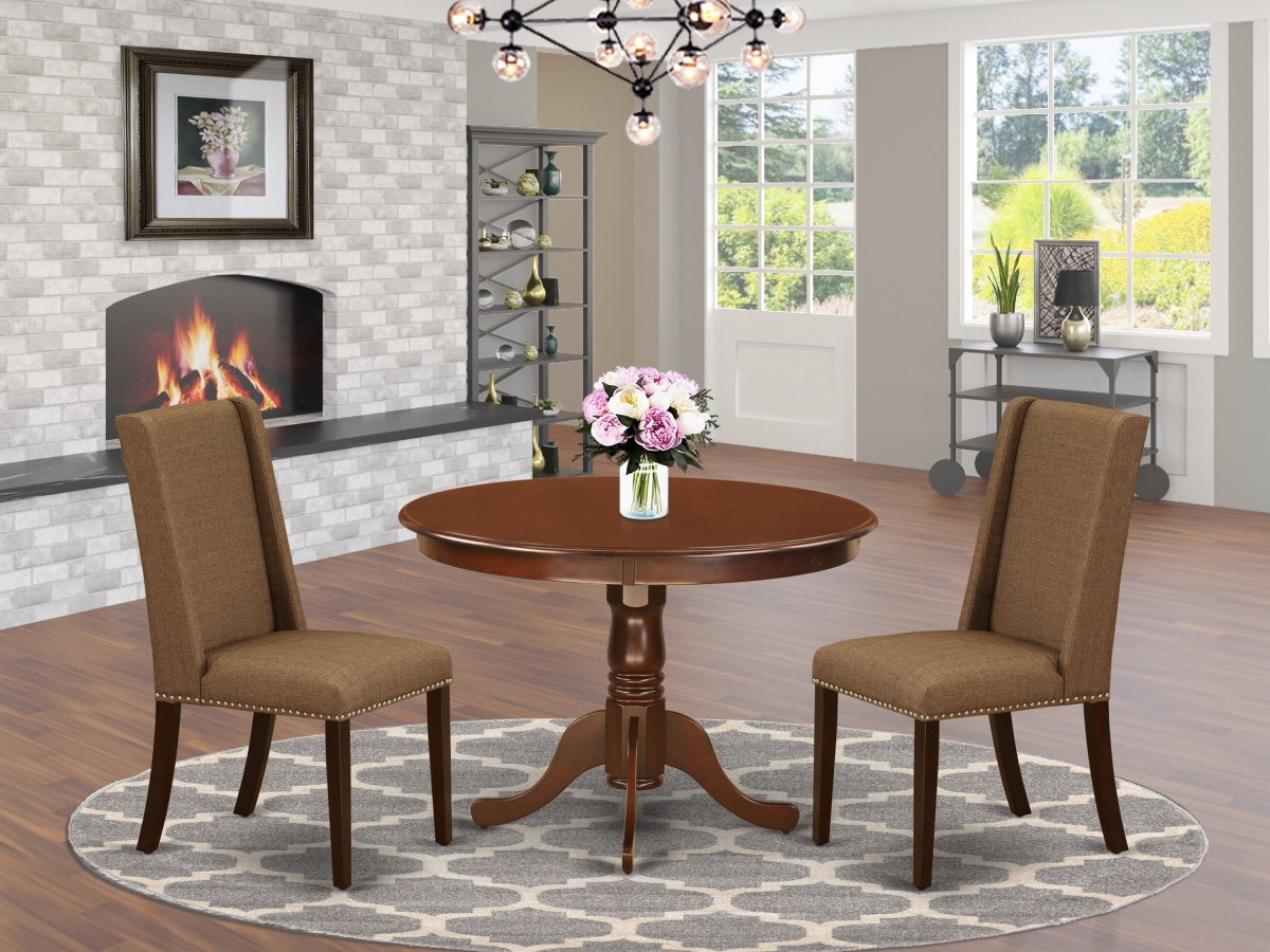 3 Piece Hartland Dinette Table Set - Brown, Beige & Mahogany