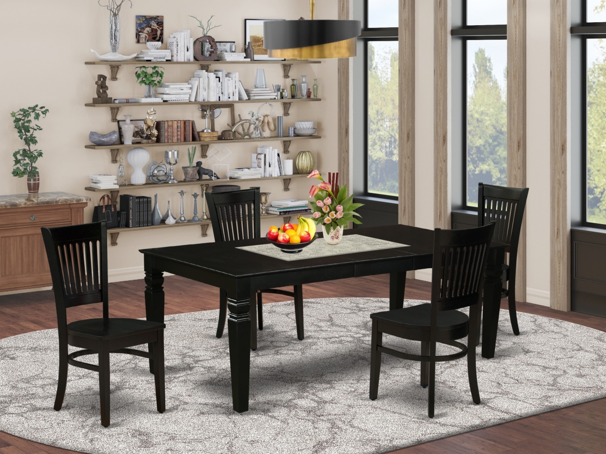 5 Piece Logan Wood Dinette Set - Black