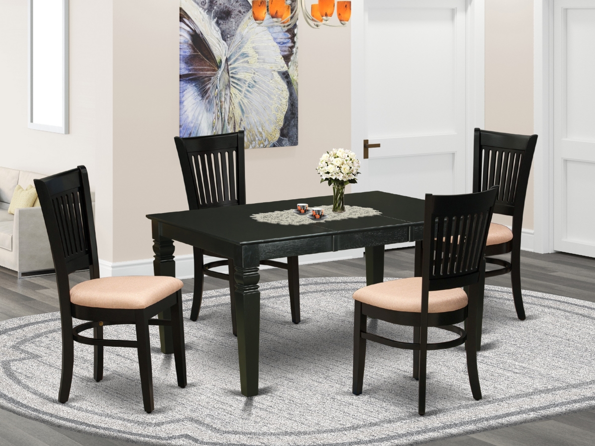 5 Piece Weston Wooden Dining Table Set - Black