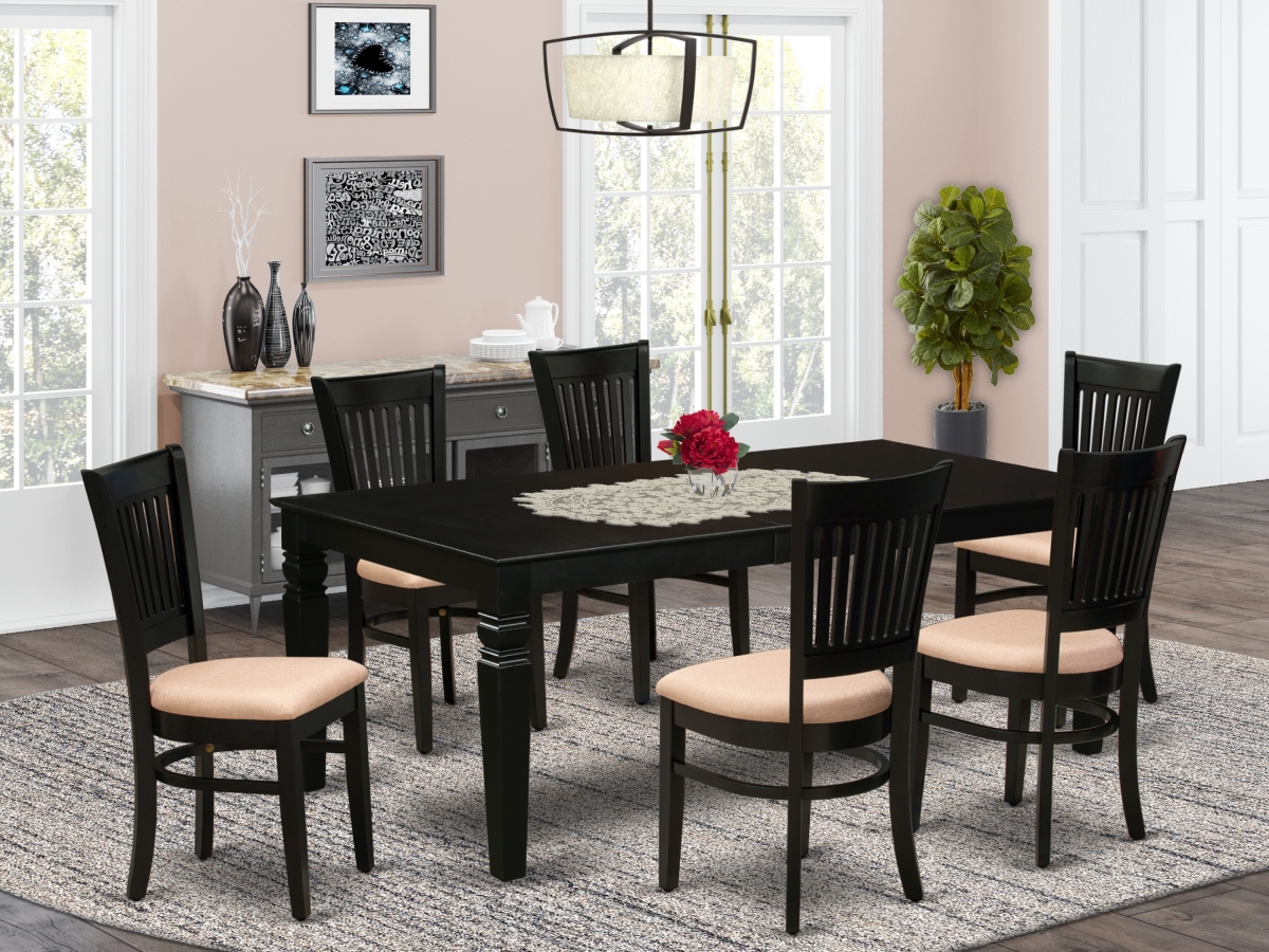 7 Piece Logan Kitchen Table Set - Black