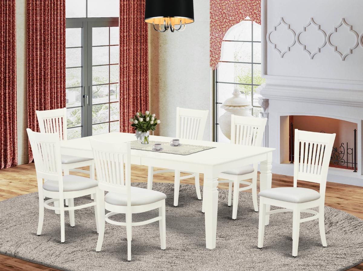 7 Piece Logan Dining Table Set - Linen White