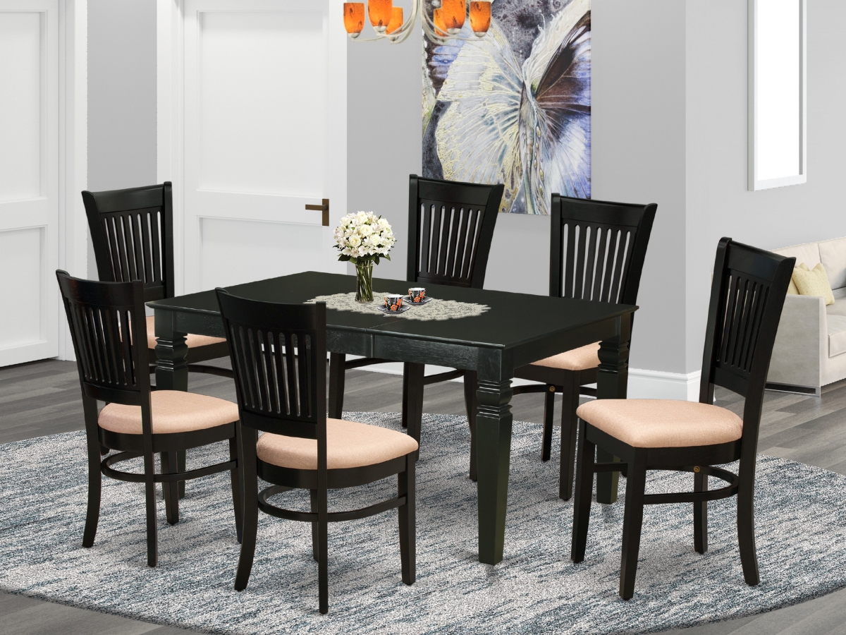 7 Piece Weston Rectangular Dinette Set - Black
