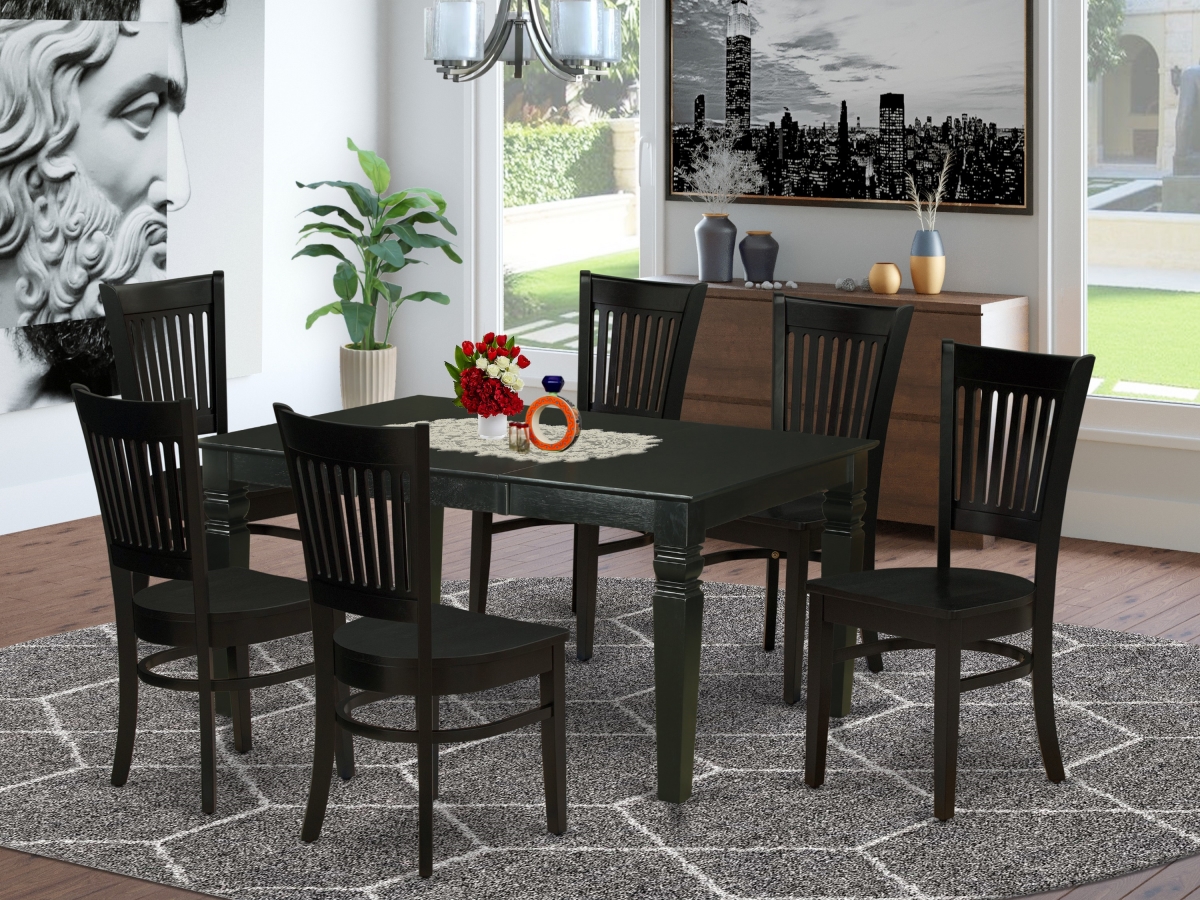 7 Piece Weston Kitchen Dining Table Set - Black