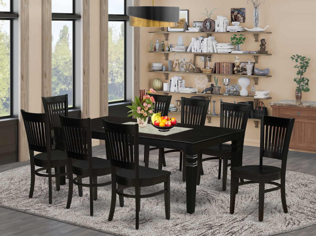 9 Piece Logan Dining Set - Black