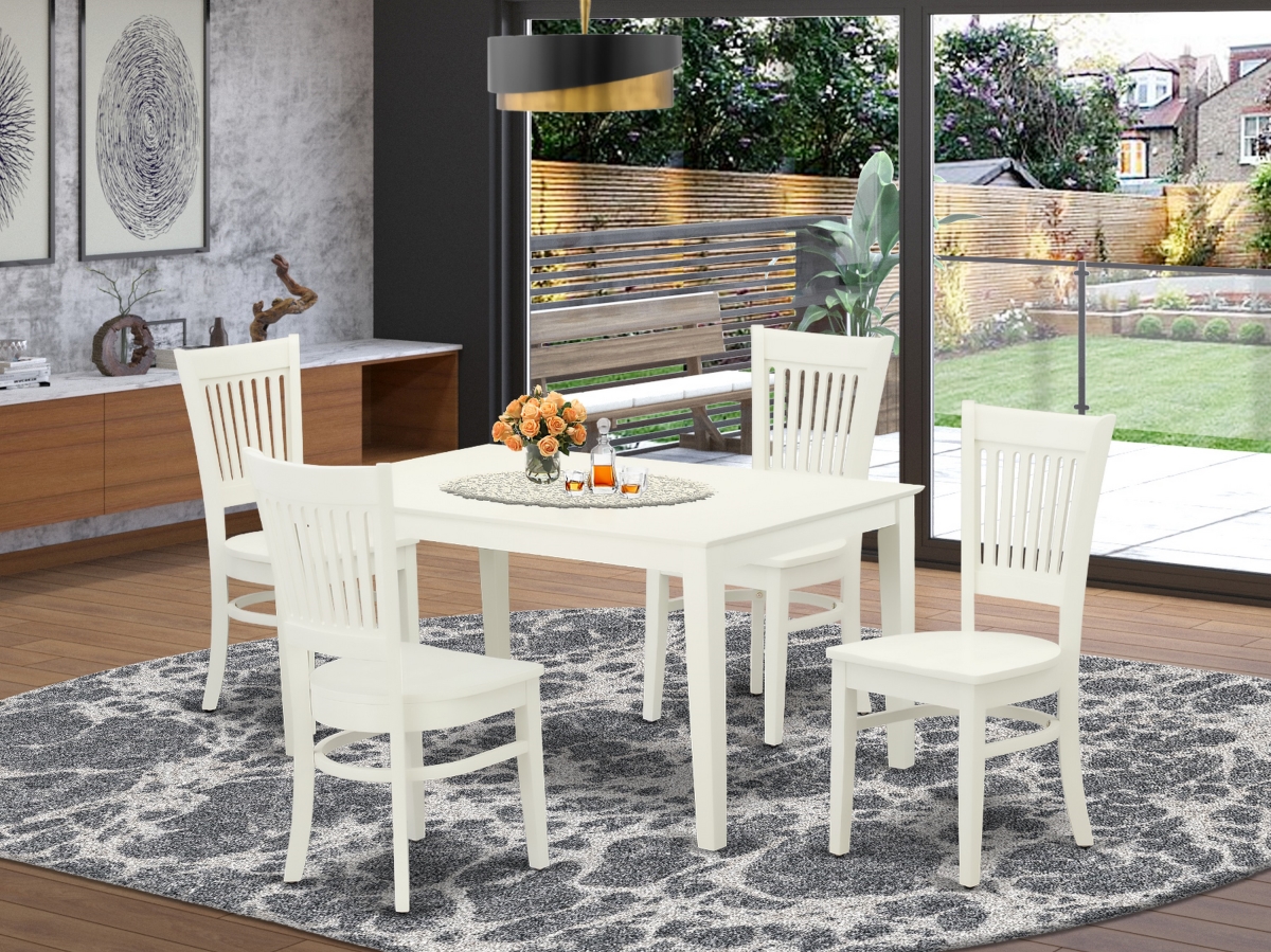 5 Piece Capri Dinette Set - Linen White