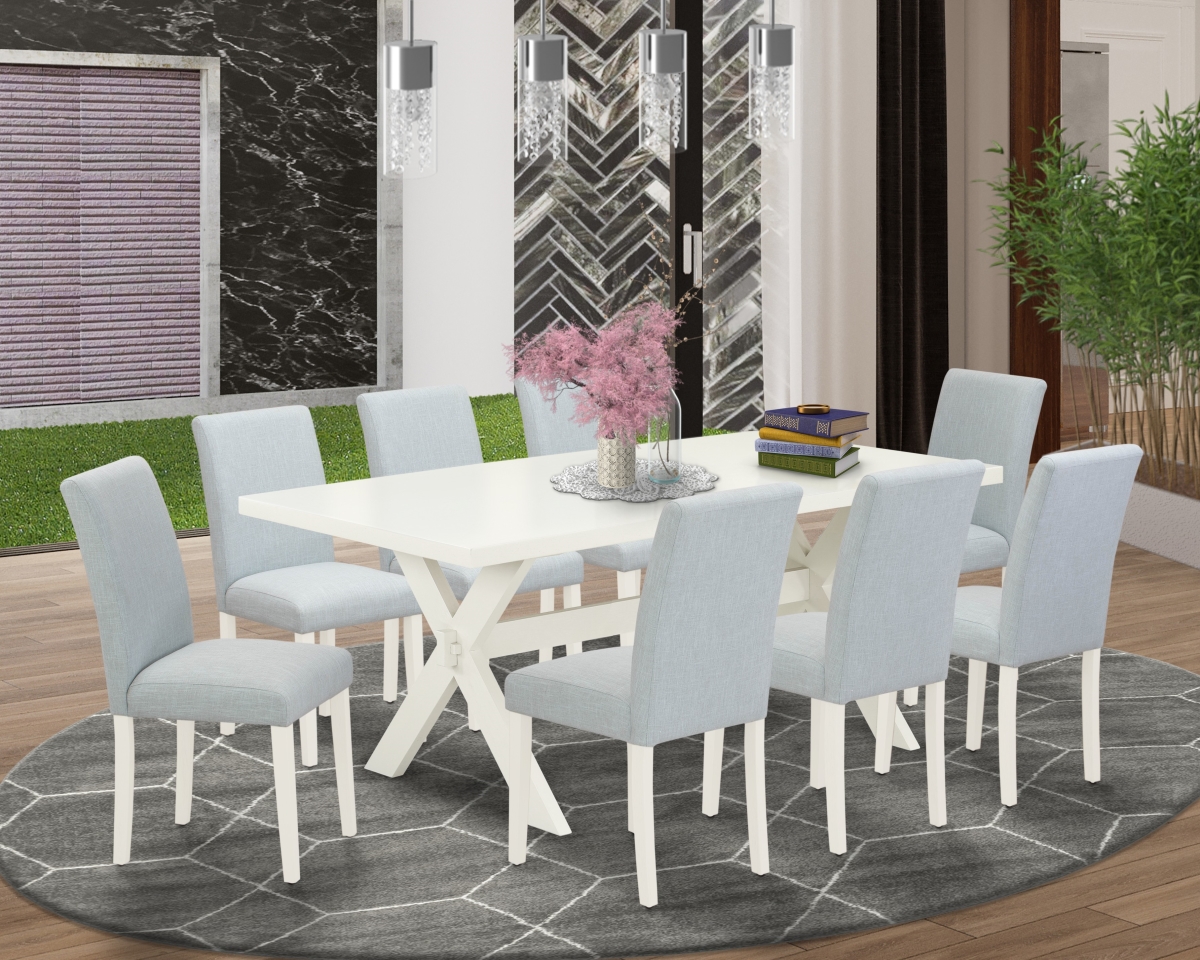 9 Piece X-Style Dinette Set - Linen White